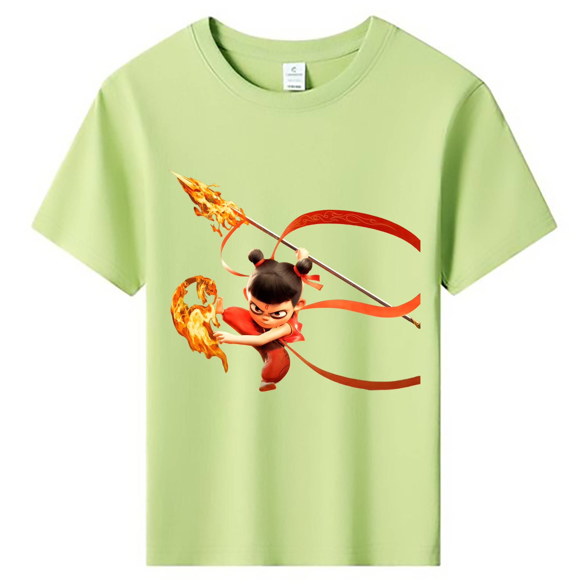 （画像用） Ne Zha 2 ナタ 魔童の大暴れ 綿100％キッズTシャツ（フロントプリント）